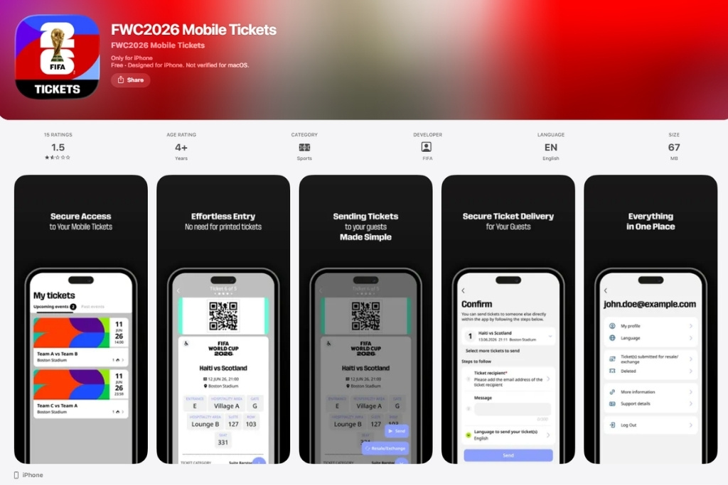 FWC2026 Mobile Tickets app for iOS